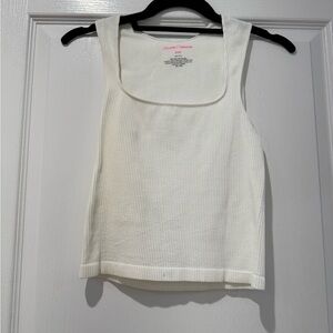 White Ribbed Tank Top